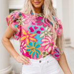 Blusa Multicolor Con Volados