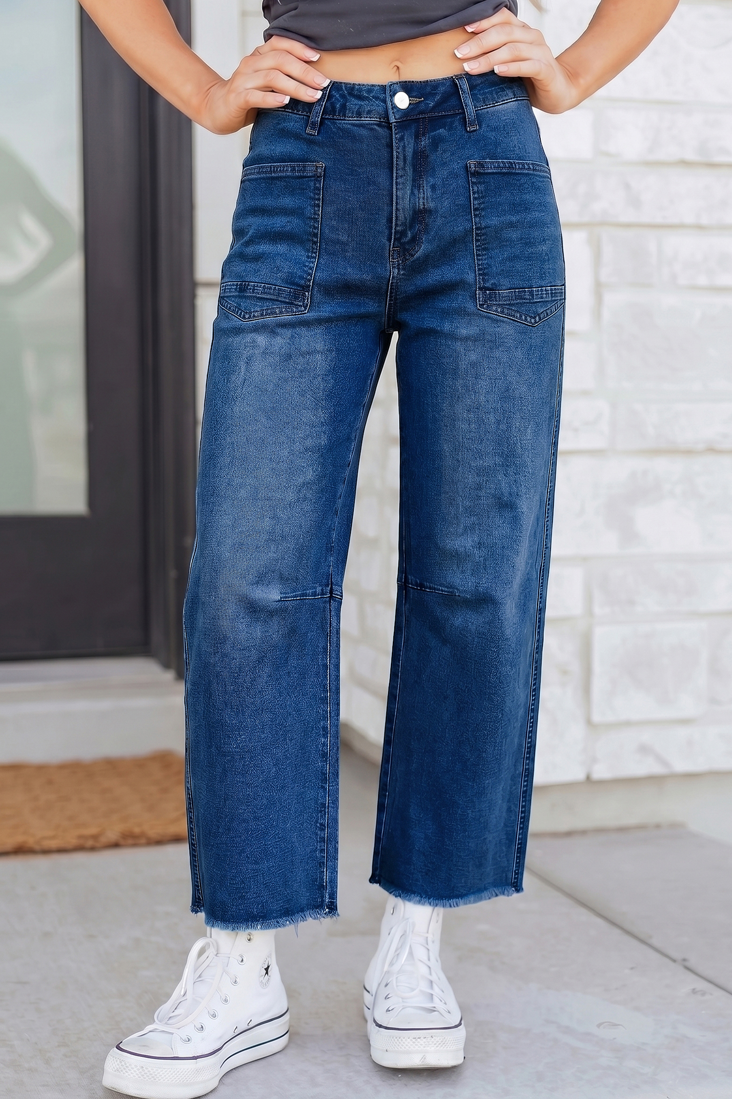 Jean Sail Azul Deshilachado Corto Barrel