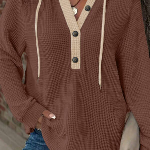 Hoodie Café Con Botones