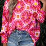 Blusa Rosa Frutilla Manga 3/4 Suelta
