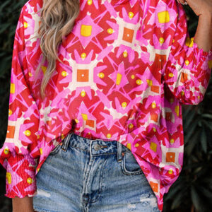 Blusa Rosa Frutilla Manga 3/4 Suelta