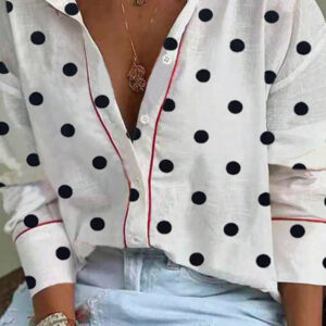 Camisa Blanco Lunares