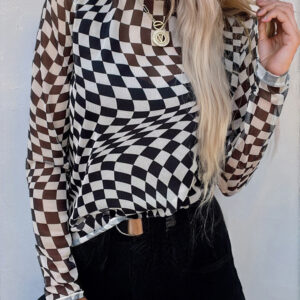 Top Negro Malla Cuello Alto