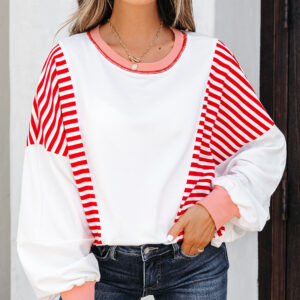 Buzo Rojo a Rayas Patchwork Oversize