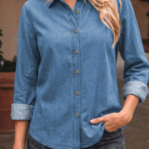 Camisa Celeste Estilo Jean
