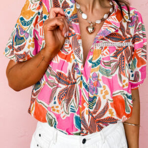 Camisa Rosa Manga Corta