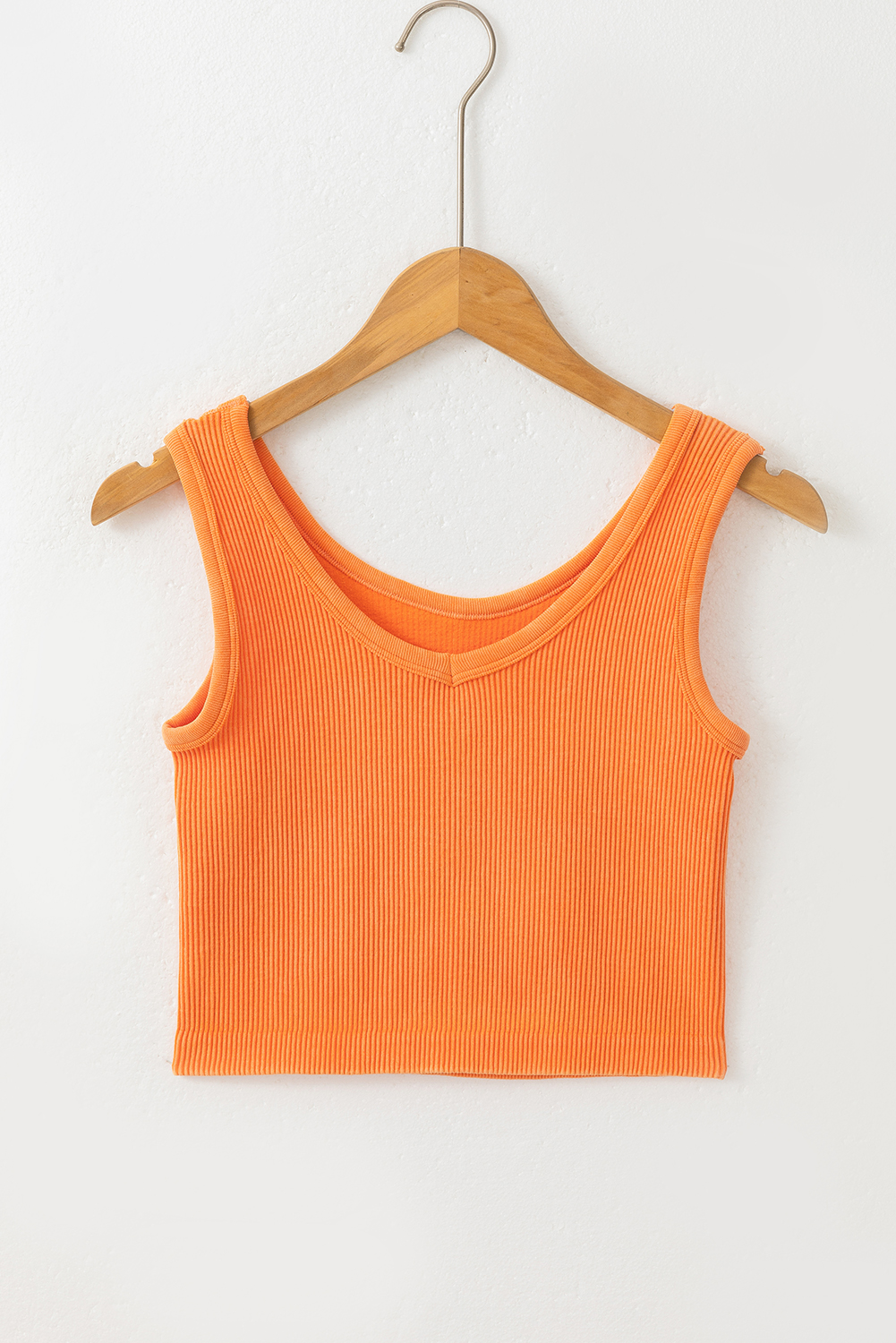 Top Corto Naranja Canalé Sin Costuras - Image 3