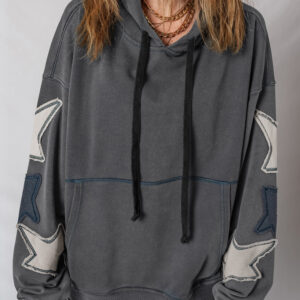 Hoodie Gris Carbón Patchwork