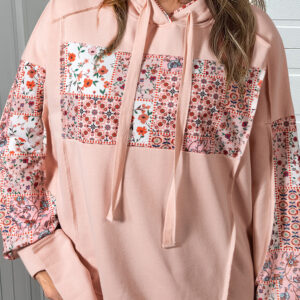 Hoodie Rosa Suave Patchwork