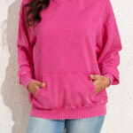 Hoodie Rosa Brillante Bolsillo Canguro