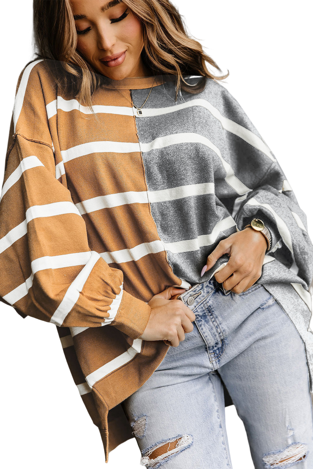 Top Gris Hombro Caído Oversize - Image 5