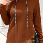 Hoodie Castaño Acanalado