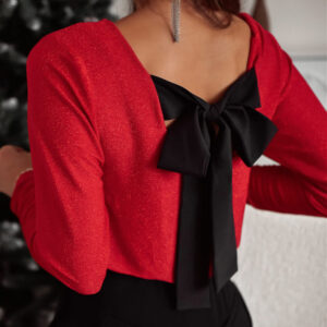 Top Rojo Intenso Escote V