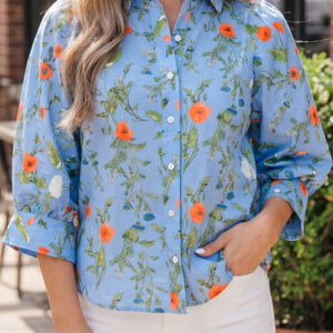 Camisa Azul Celeste Con Botones Manga Pulsera