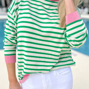 Top Verde Brillante A Rayas