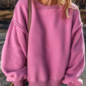 Buzo Rosa Brillante Sherpa Oversize