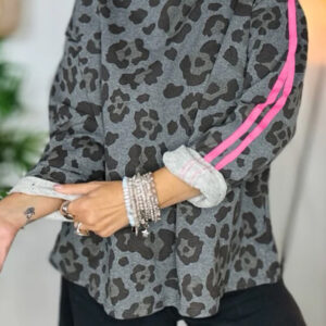 Top Gris Estampado Leopardo