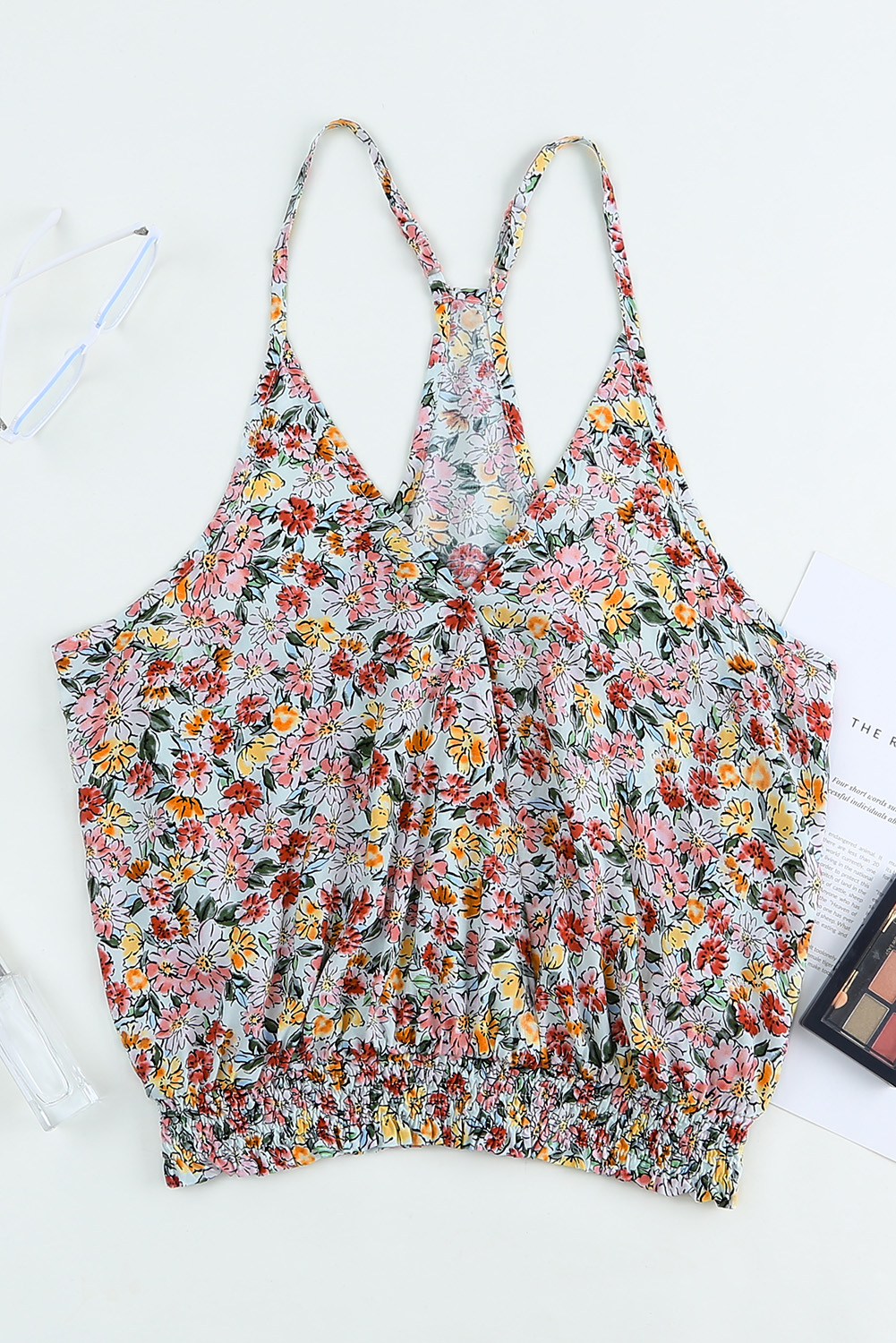 Top Corto Multicolor Floral Cuello V - Image 5