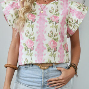 Blusa Rosa Con Volados