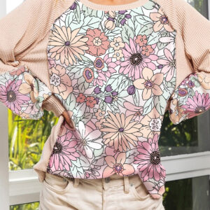 Top Beige Avena Floral
