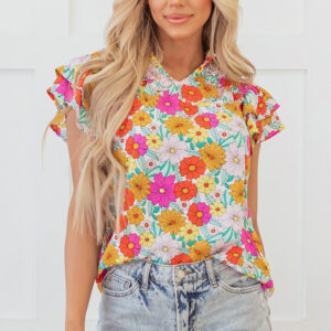 Blusa Amarillo Con Volados