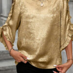 Blusa Dorado Metalizado Manga Corta
