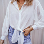 Camisa Blanco Con Nudo Suelta