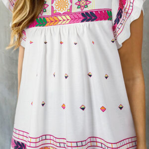 Blusa Blanco Con Volados
