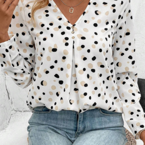 Blusa Blanco Con Botones Escote V
