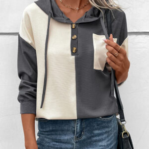 Hoodie Gris Oscuro Combinado