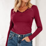 Remera Rosa Dahlia Encaje